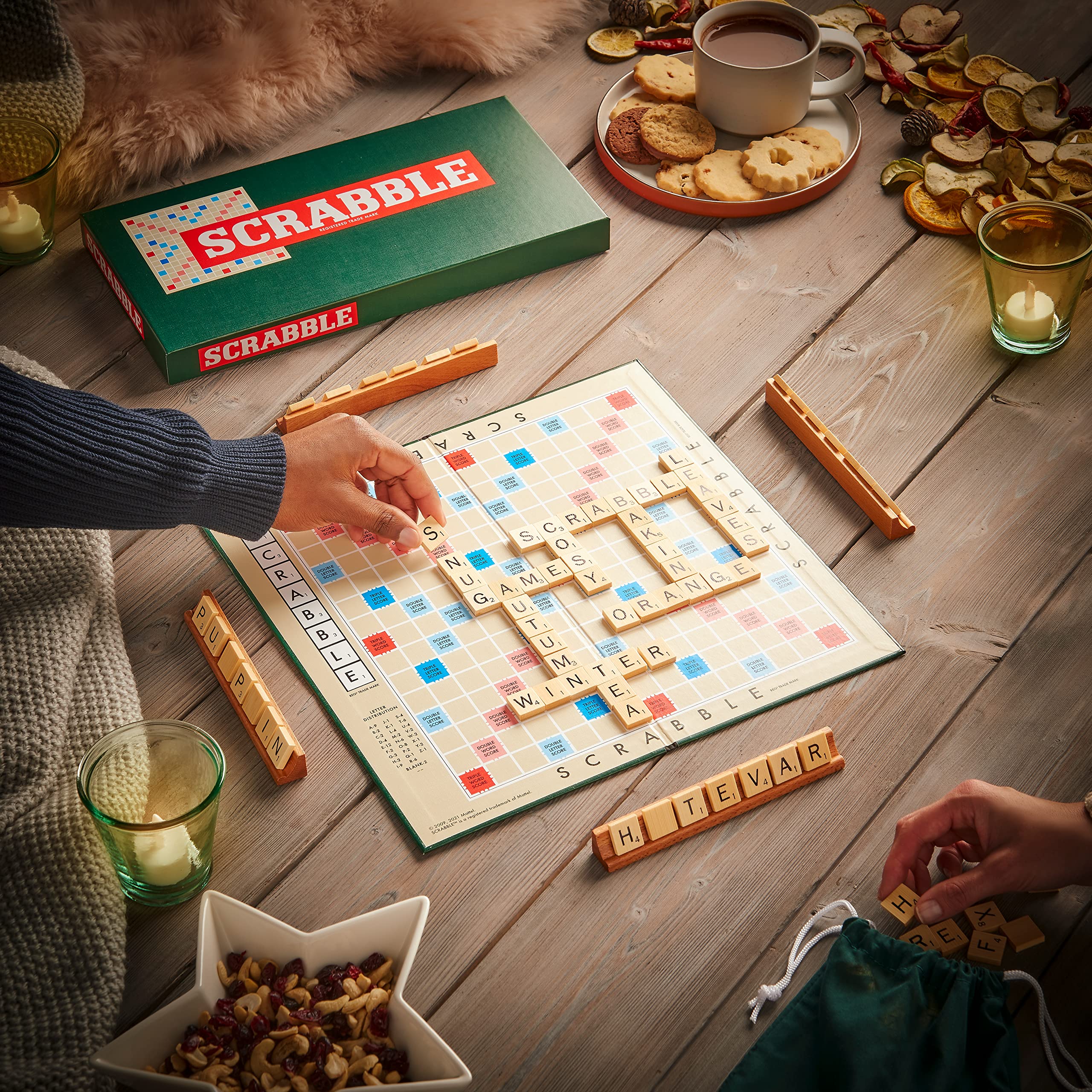 Ideal Scrabble Classic Board Game with Wooden Tiles, 2-4 Players 5