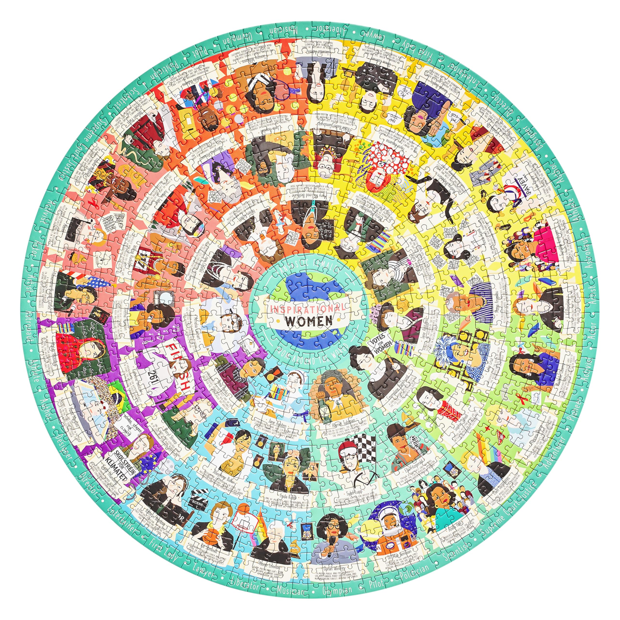 Ridley's Games Inspirational Women Jigsaw Puzzle - 1000 Pieces, Circular Design | Multicolor 6