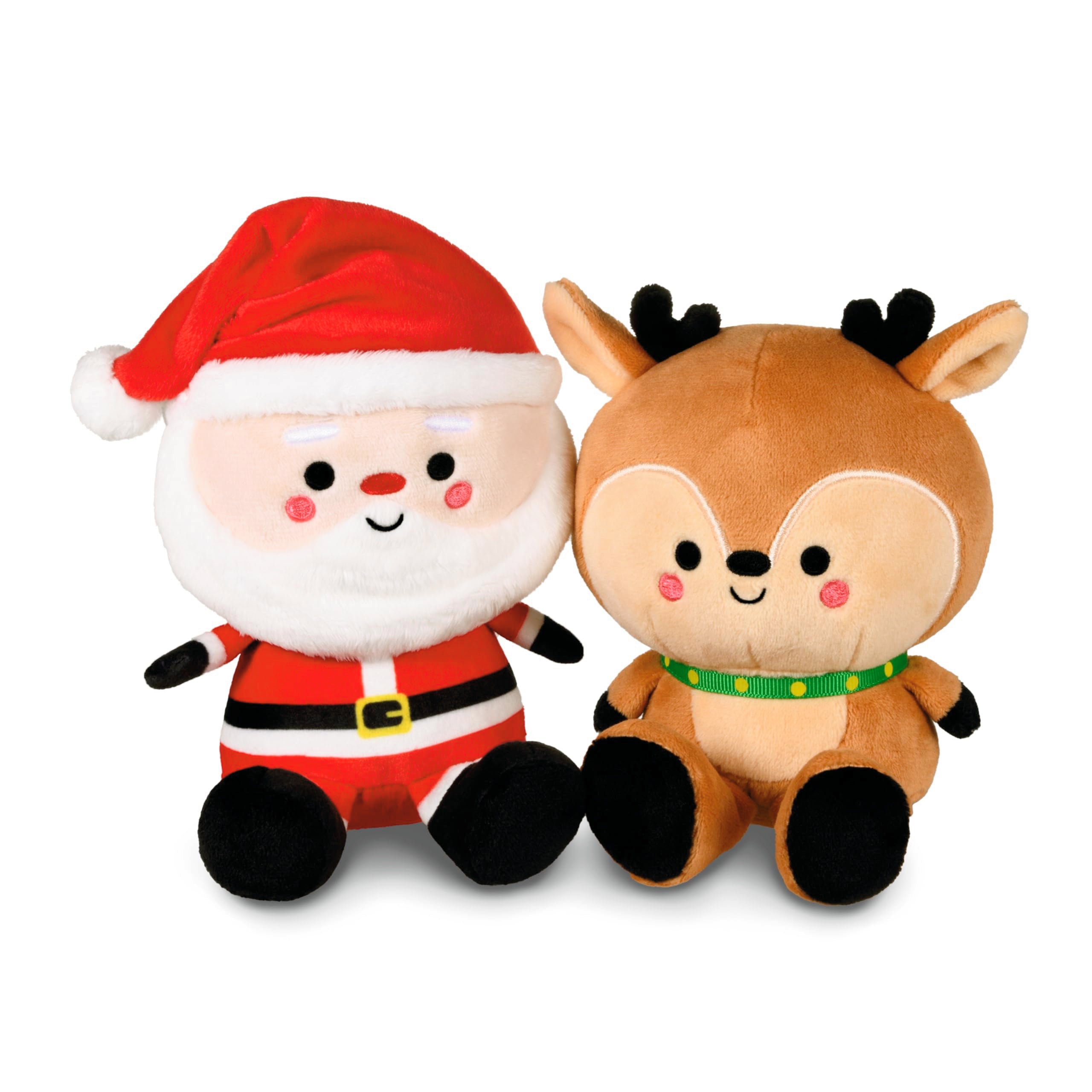 Hallmark Better Together Santa and Reindeer Plush Pair - Magnetic Soft Toy Set 6