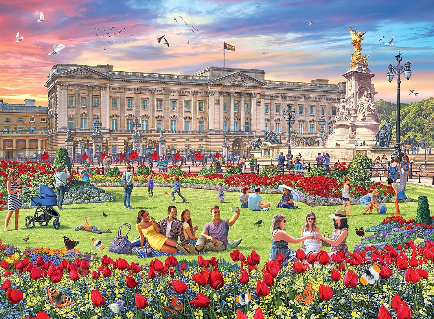 Ravensburger Happy Days Royal Residences 4x 500 Piece Jigsaw Puzzle - Garden Seasons Collection 11
