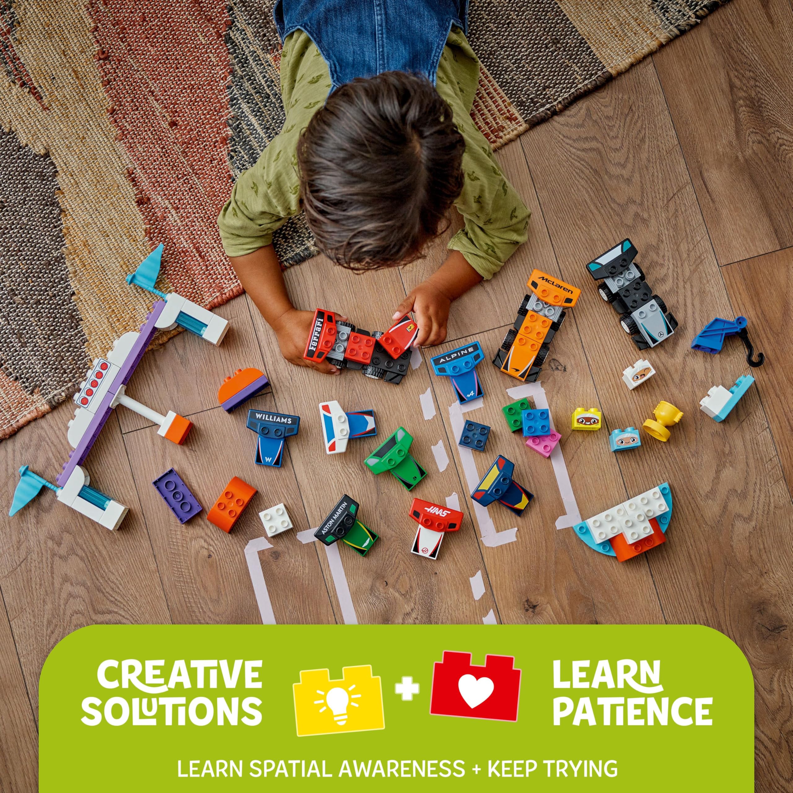 LEGO DUPLO Town F1 Team Race Cars & Drivers Building Toy - 2+ Year Olds 10