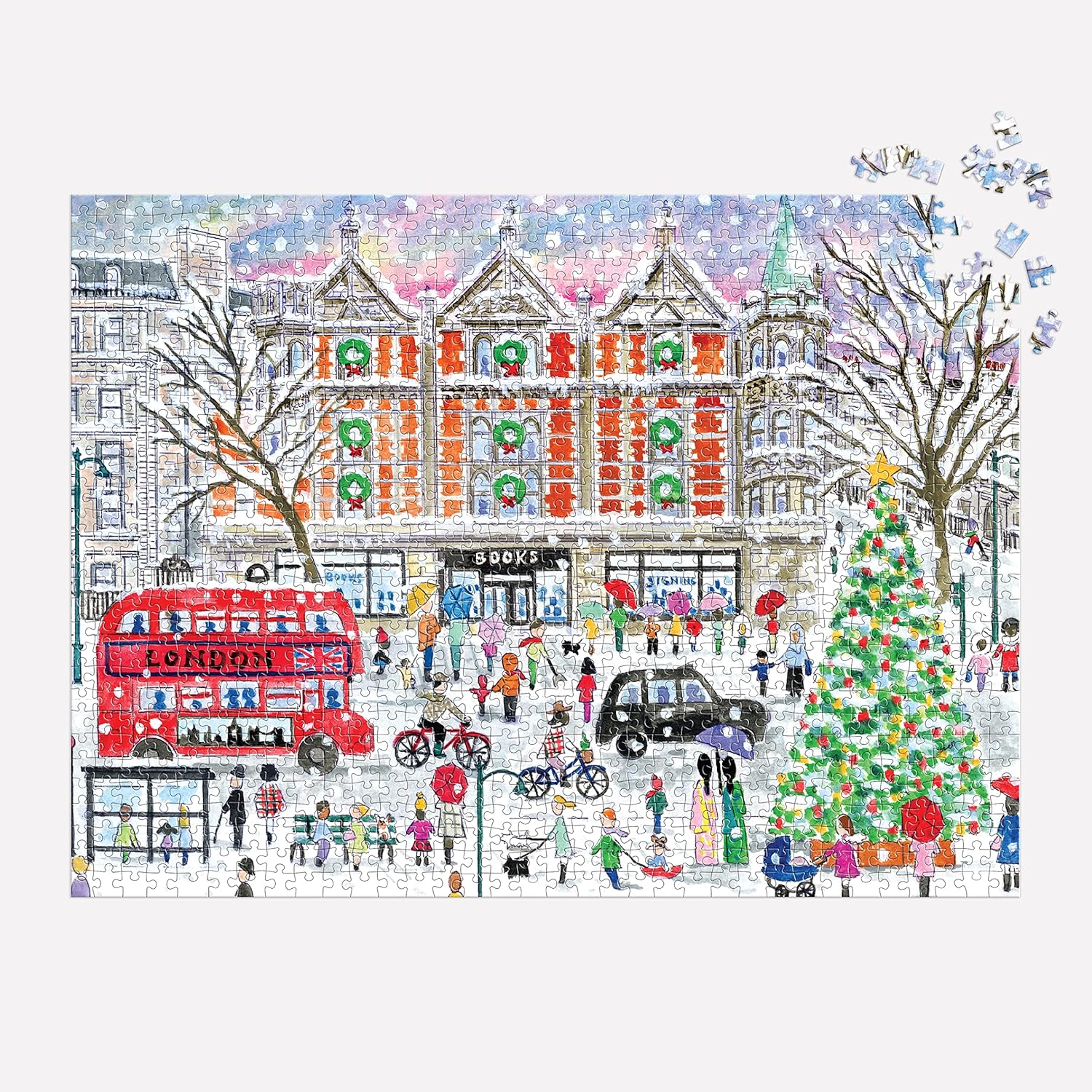 Galison Michael Storrings Christmas in London 1000 Piece Jigsaw Puzzle 7