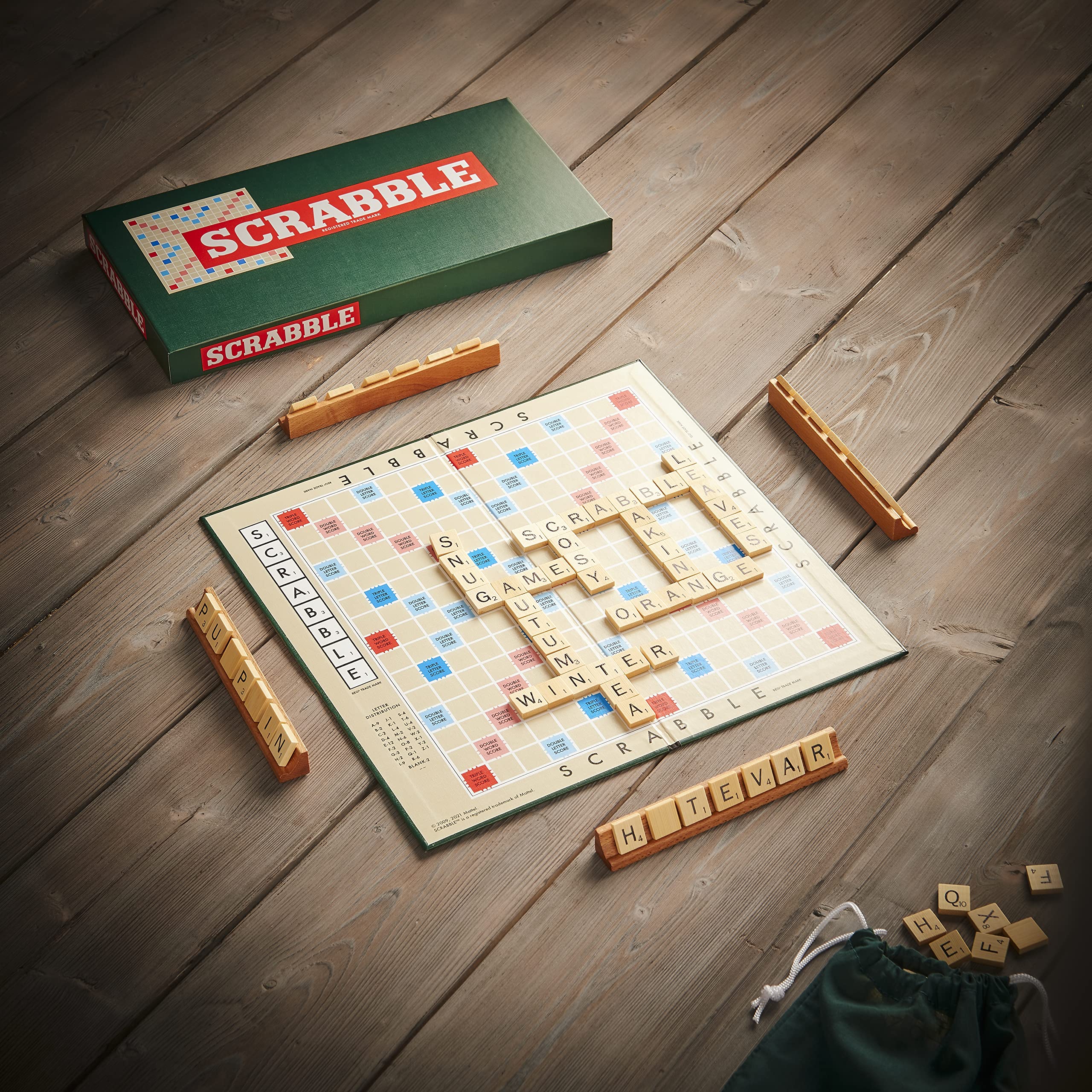 Ideal Scrabble Classic Board Game with Wooden Tiles, 2-4 Players 6