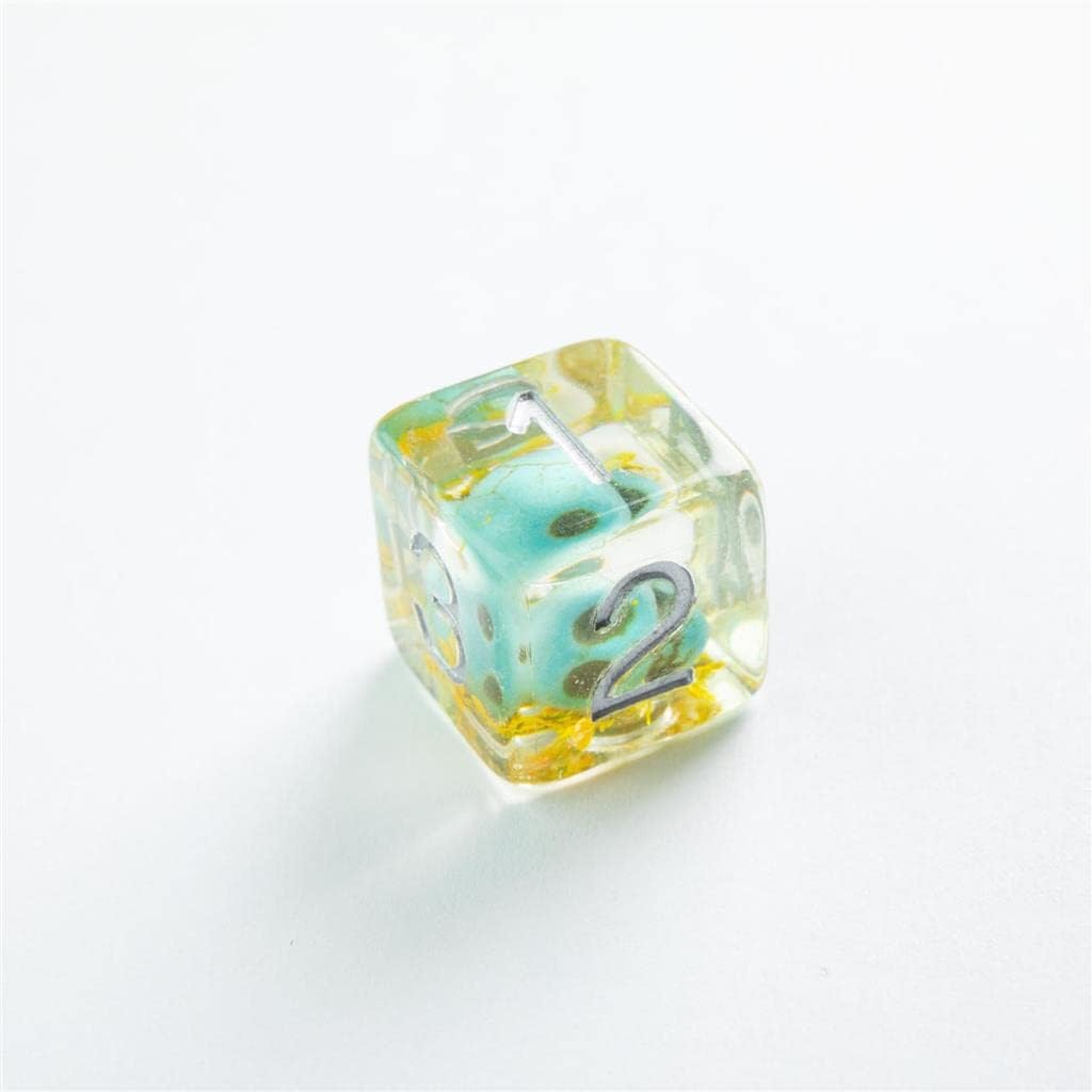 Gamegenic Embraced Series Green Skull RPG Dice Set | 7-Piece Resin Dice with Rounded Edges 6