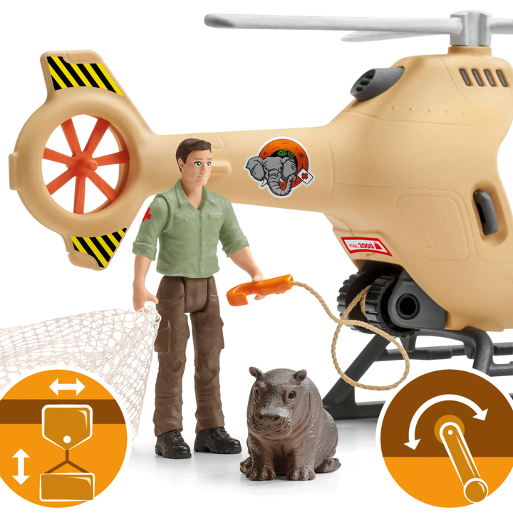 Schleich 42476 Elicottero da salvataggio per animali Wild Life