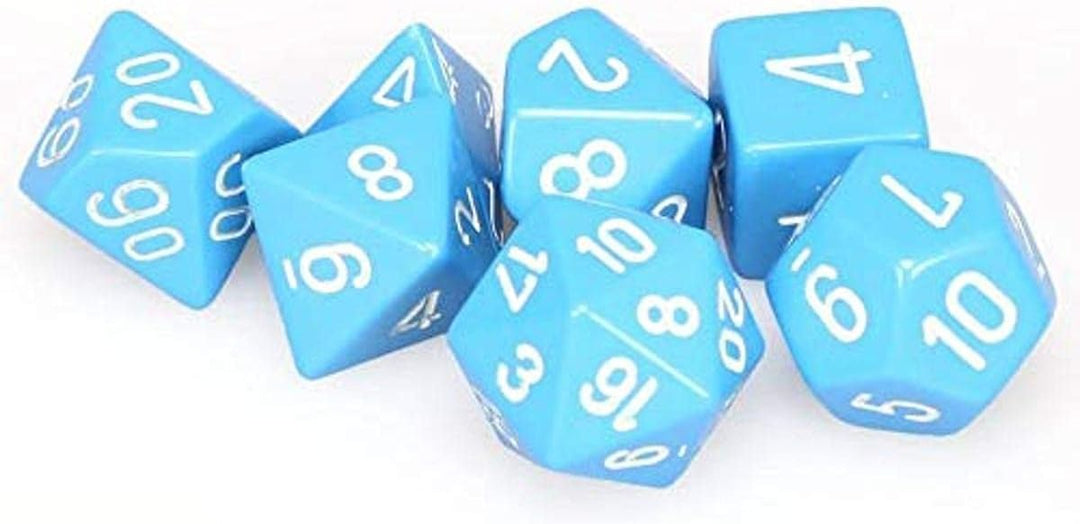 Chessex CHX25416 Dice-Opaque Light Blue/White Set