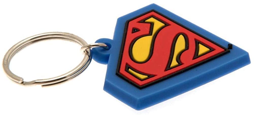 Pyramid International Superman-Shield Rubber Keychain, Metal, Blue, Red and Yell