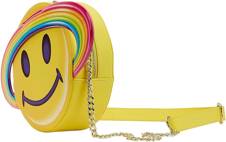 Loungefly Lisa Frank Yellow Rainbow Ring Saturn Crossbody Bag (LSFTB0005)