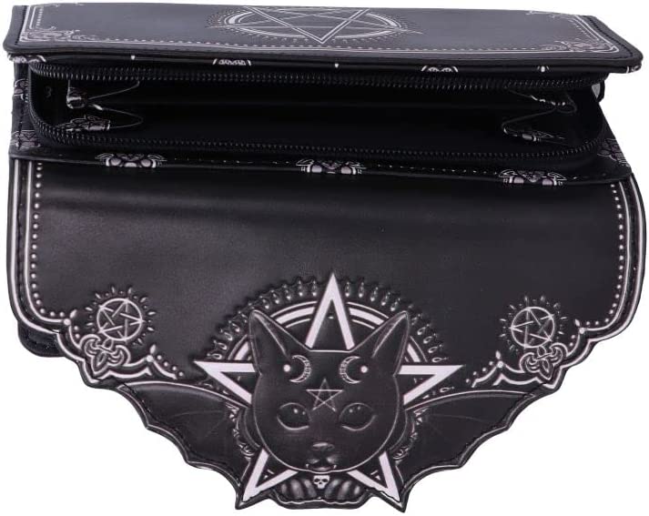 Nemesis Now Malpuss Embossed Purse 18.5cm, Polyurethane, Black