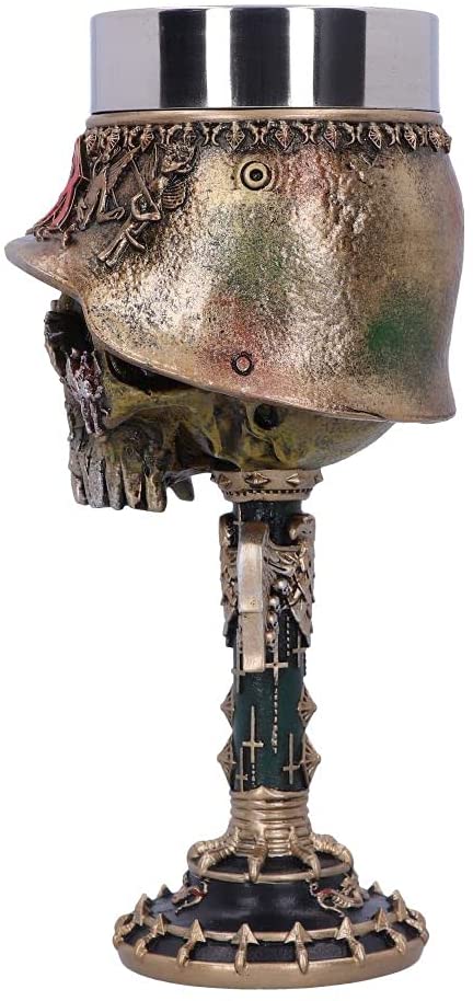 Nemesis Now Slayer Eagle Helmet Skull Logo Goblet - Gold Resin with Stainless Steel Insert 7