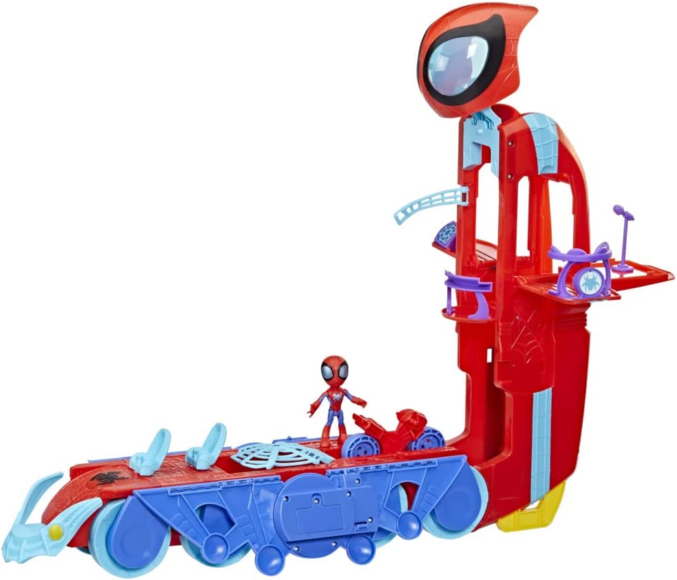 Hasbro Marvel Spidey and His Amazing Friends Spider Crawl-R 2-in-1 Deluxe Headquarters Playset - Vehicle to Tower with Lights & Sounds 4