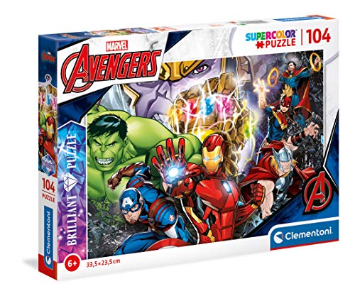 Clementoni 20181, Marvel Brilliant Puzzle for Children - 104 Pieces, Ages 6 year