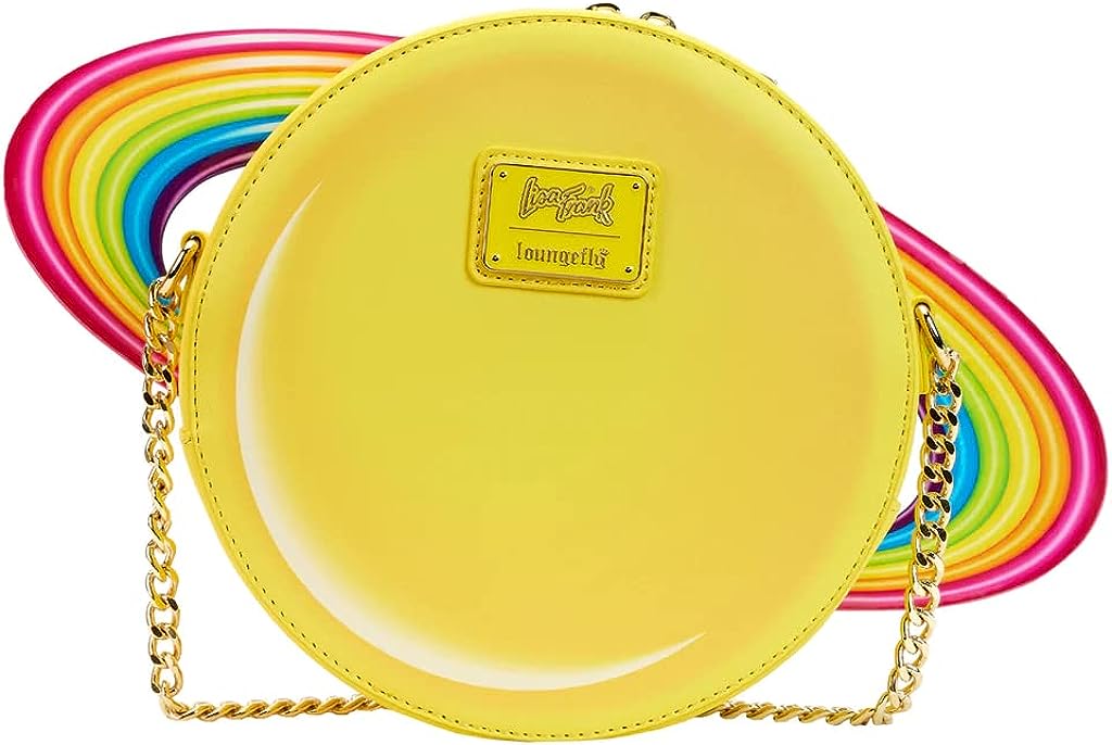 Loungefly Lisa Frank Yellow Rainbow Ring Saturn Crossbody Bag (LSFTB0005)