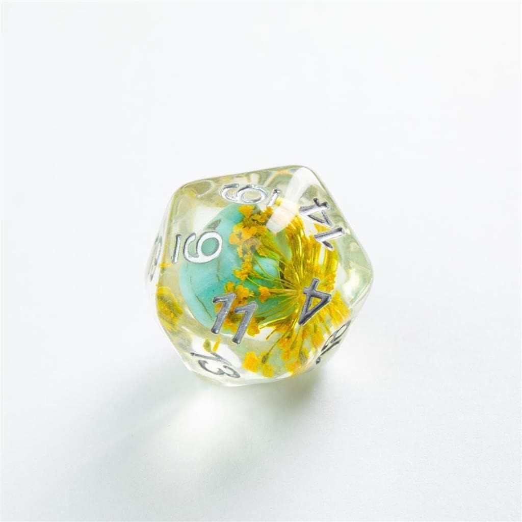 Gamegenic Embraced Series Green Skull RPG Dice Set | 7-Piece Resin Dice with Rounded Edges 3