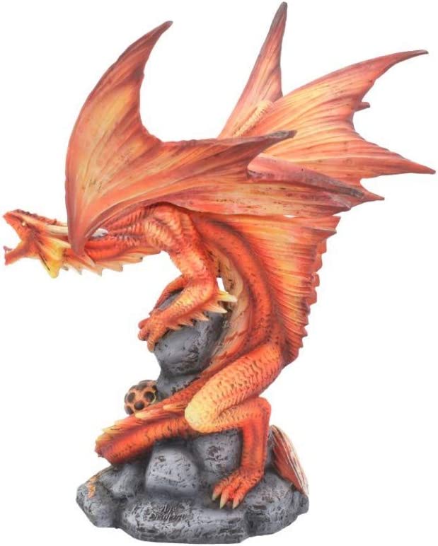 Nemesis Now Adult Fire Dragon Anne Stokes 24.5cm Figurine, Resin, Red, One Size