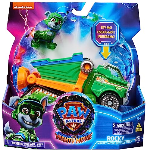 Paw Patrol: The Mighty Movie Rocky Recycling-LKW-Spielset – Lichter, Geräusche und Actionfigur (6067508)