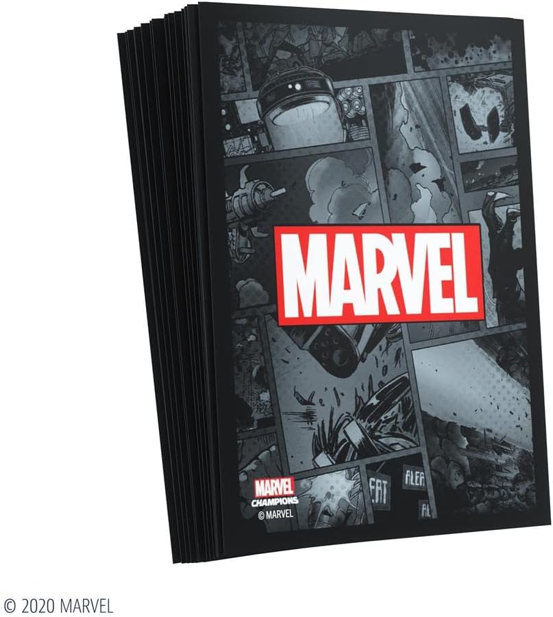 Gamegenic Marvel Champions Sleeves - Black, 50-Pack with Transparent Case 3