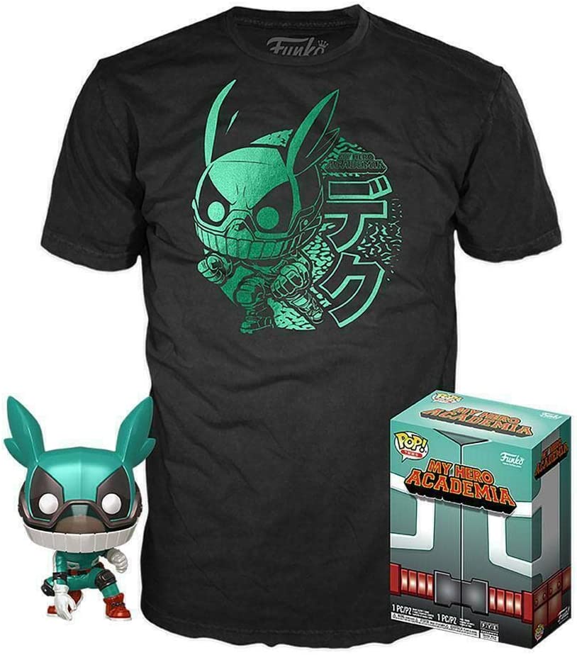 Funko Pop Deku with Helmet My Hero Academia Tee Box T-Shirt Pop (L)