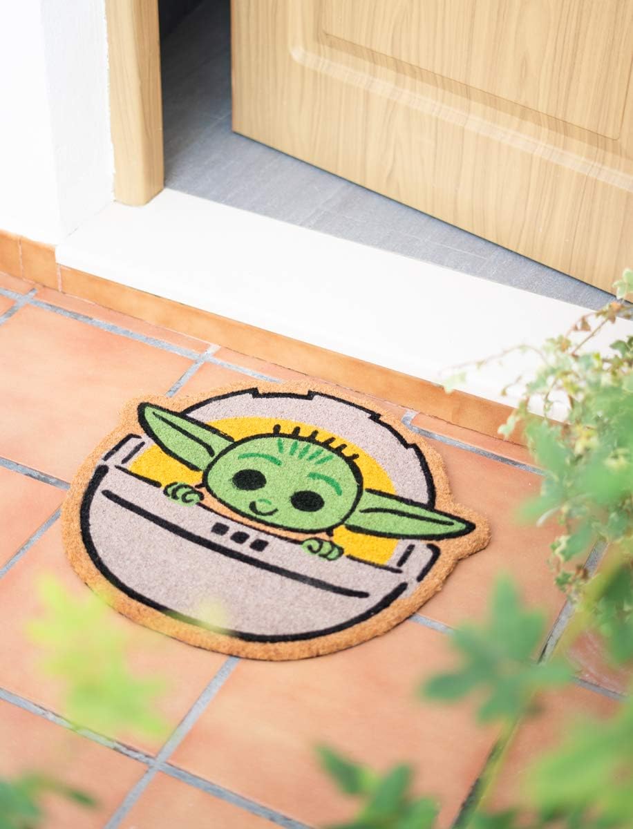 Grupo Erik Official Star Wars The Mandalorian The Child Shaped Door Mat, Eco Friendly