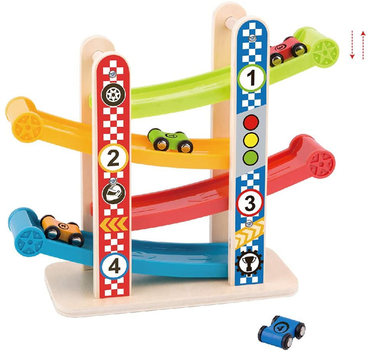 Tooky Toy 921 TY840 EA Torre Scorrevole in Legno-Piccola, Multicolore
