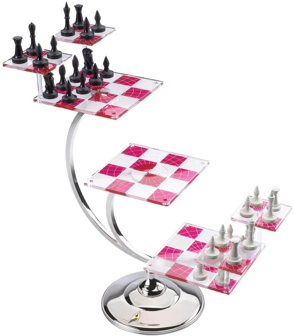 The Noble Collection Star Trek Tri-Dimensional Chess Set Replica with Acrylic Boards & Rule Book