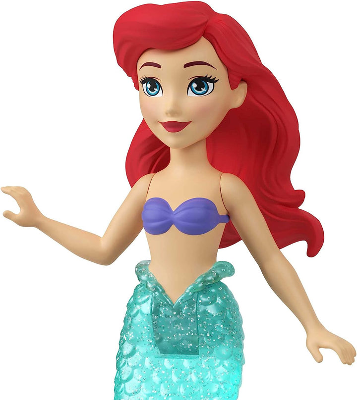 Disney Princess Toys, 6 Posable Small Dolls with Sparkling Clothing and 13 Tea Party Accessories