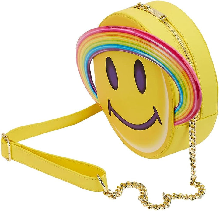 Loungefly Lisa Frank Yellow Rainbow Ring Saturn Crossbody Bag (LSFTB0005)