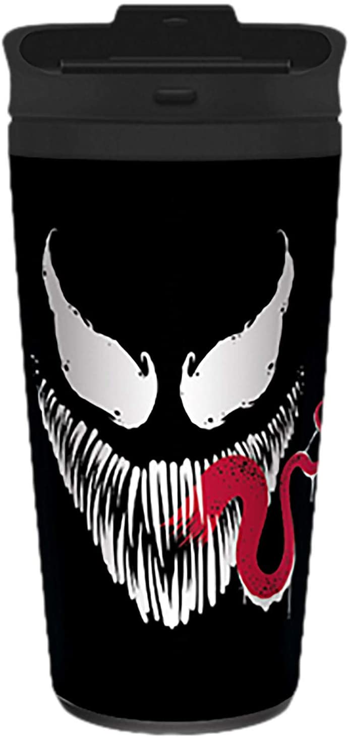 Pyramid MTM25359 Venom (cara) Taza de viaje de metal, negro