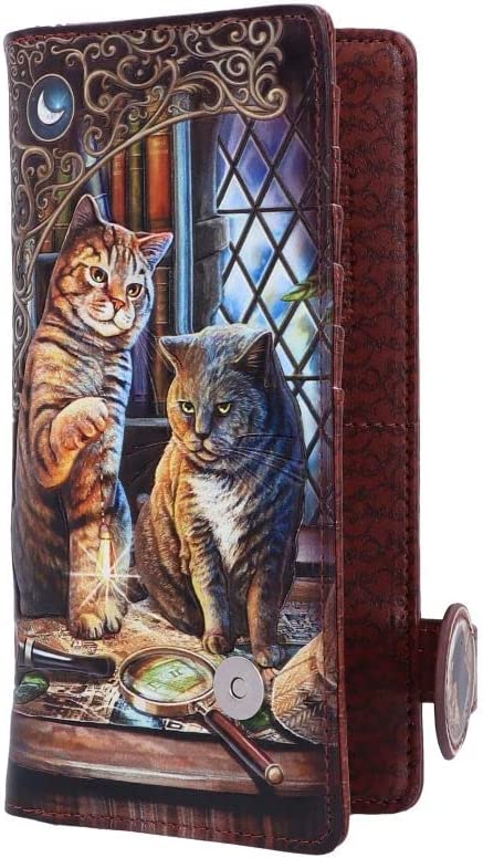 Nemesis Now Purrlock Holmes Embossed Purse, Brown, 18.5cm