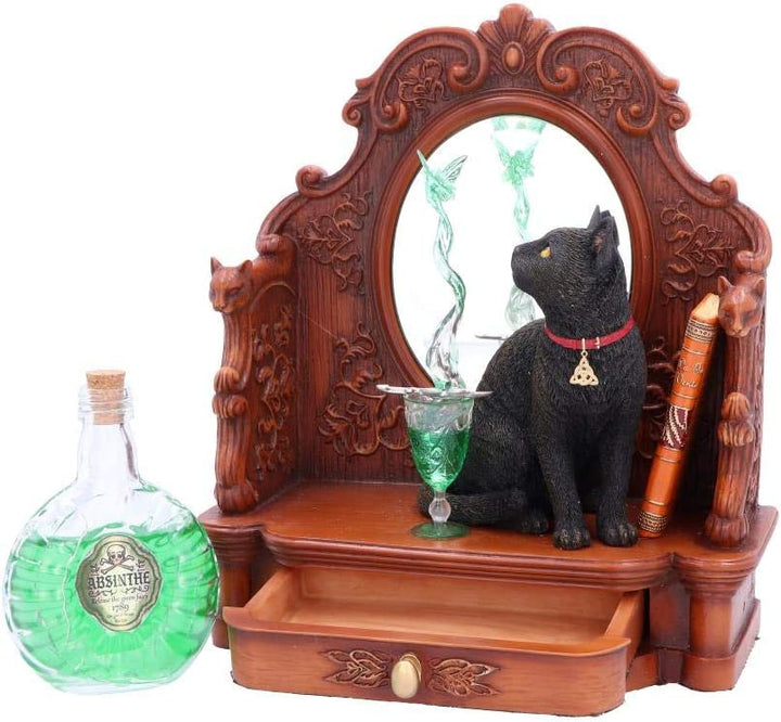 Nemesis Now B4955R0 Lisa Parker Absinthe Cat and Green Fairy Figurine, 21.5cm