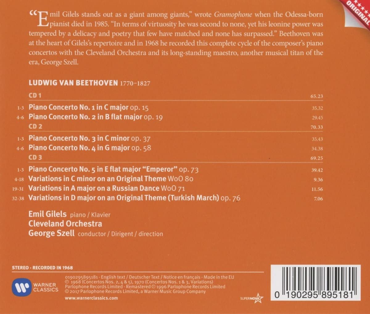 Emil Gilels - Beethoven: Piano Concertos 1-5 [Audio CD]