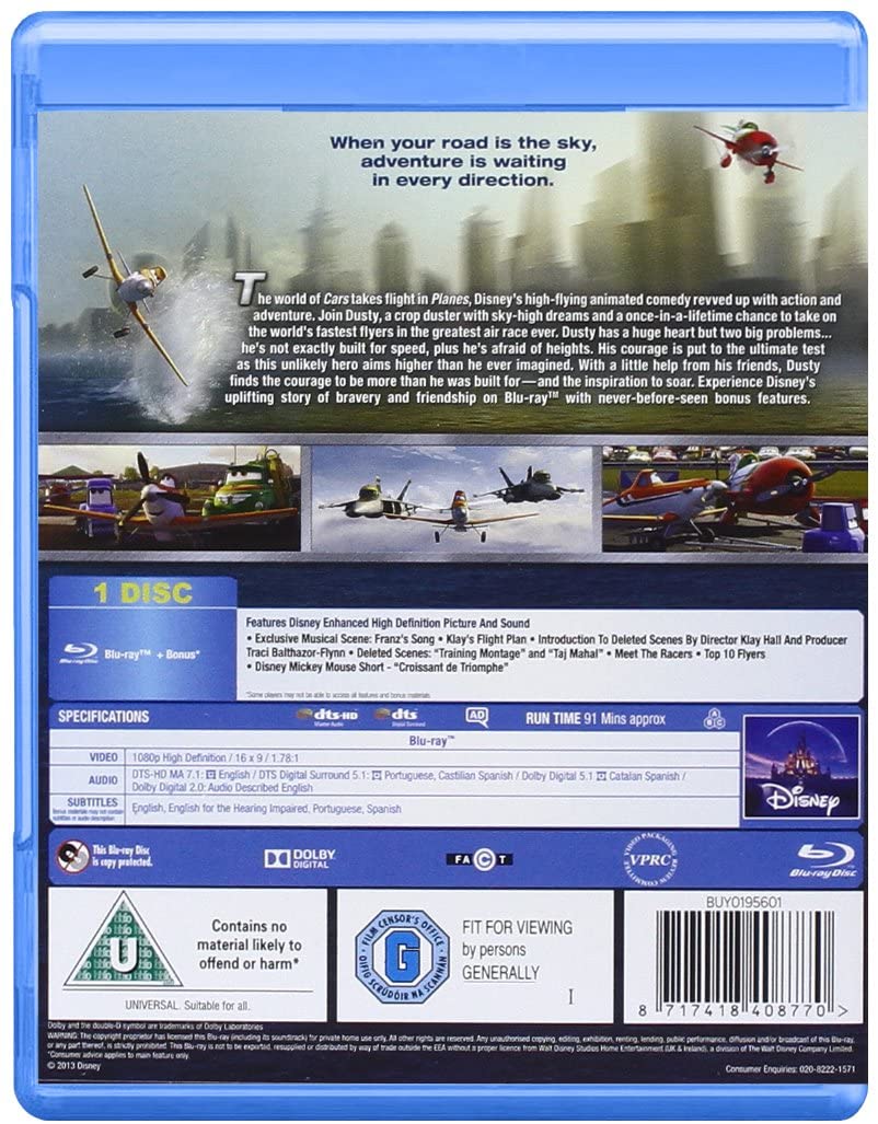 Aviones [Blu-ray] [Región libre]