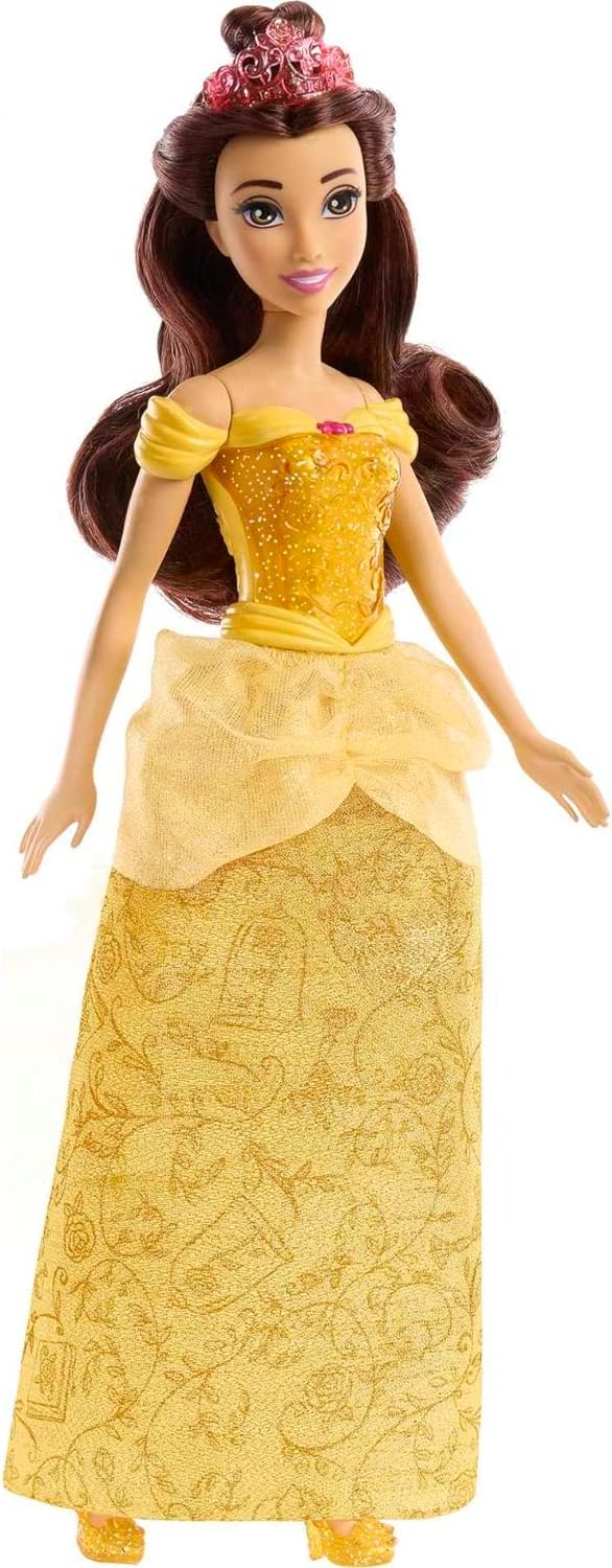 Disney Princess Toys, Belle Posable Fashion Doll with Sparkling Clothing and Accessories