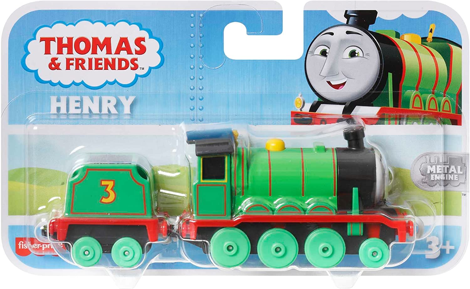 Thomas & Friends All Engines Go! Henry Metal Push Along Engine - Die-Cast Train with Tender for Kids 3+