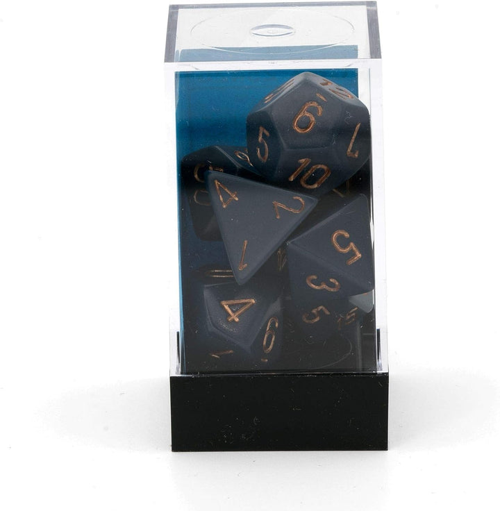 Chessex CHX25426 Dice-Opaque Dusty Blue/Copper Set