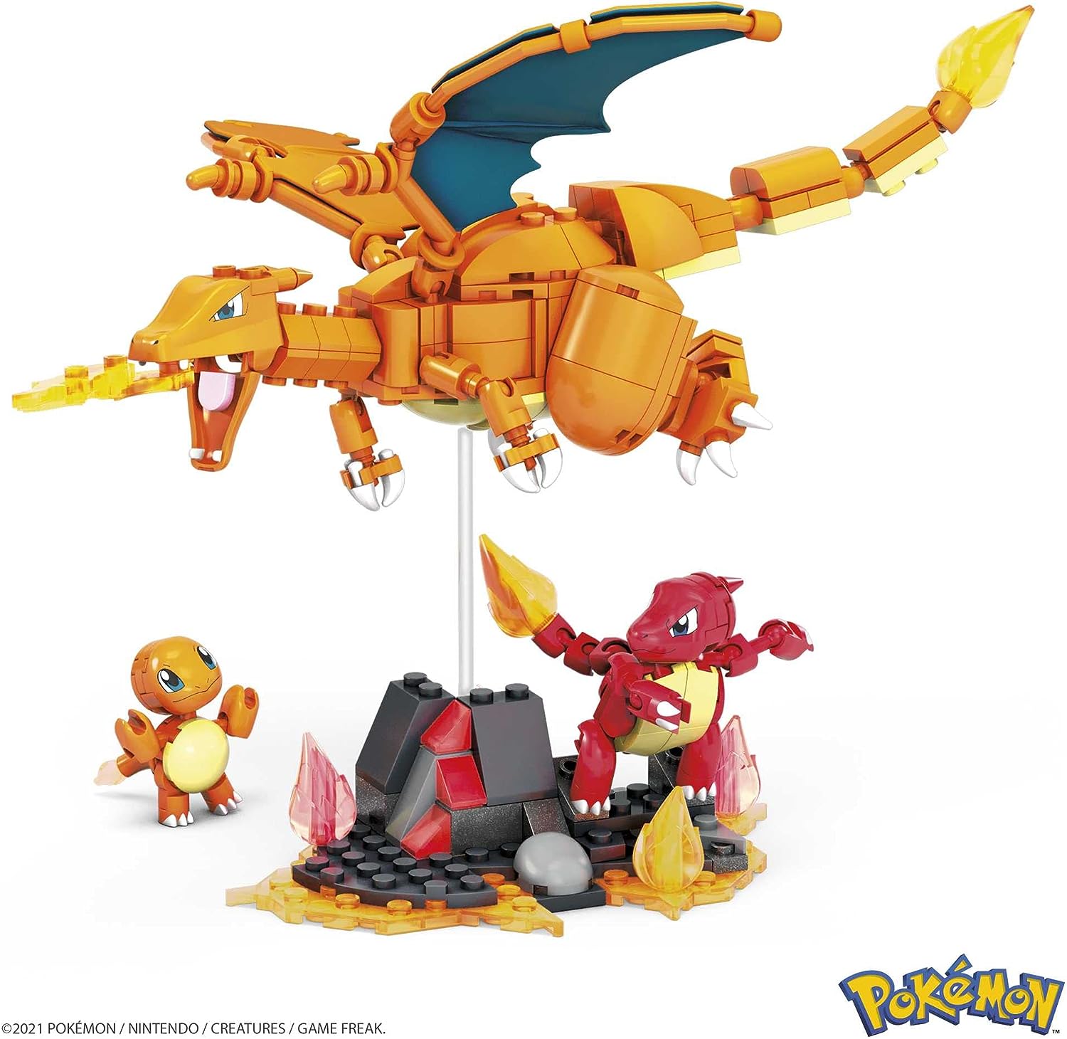 MEGA Pokémon Charmander Evolution Bauset – 300-teiliges Actionfiguren-Spielset für Kinder 4