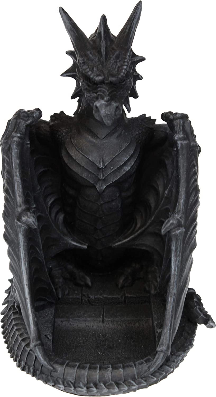 Nemesis Now Dragons Lair – Untersetzer-Set mit schwarzem Drachen aus Harz 6