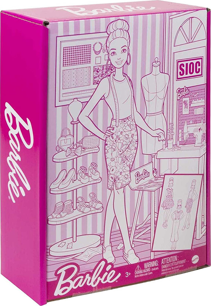 Barbie Fashion Designer Doll (12-in/30.40-cm) & Studio, 25+ Design & Fashion Accessories