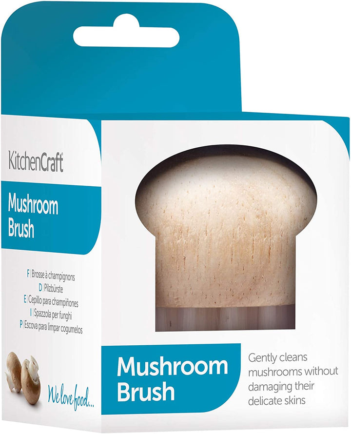 KitchenCraft Houten Paddenstoelenborstel, Rubberhout / Nylon, 5,5 cm