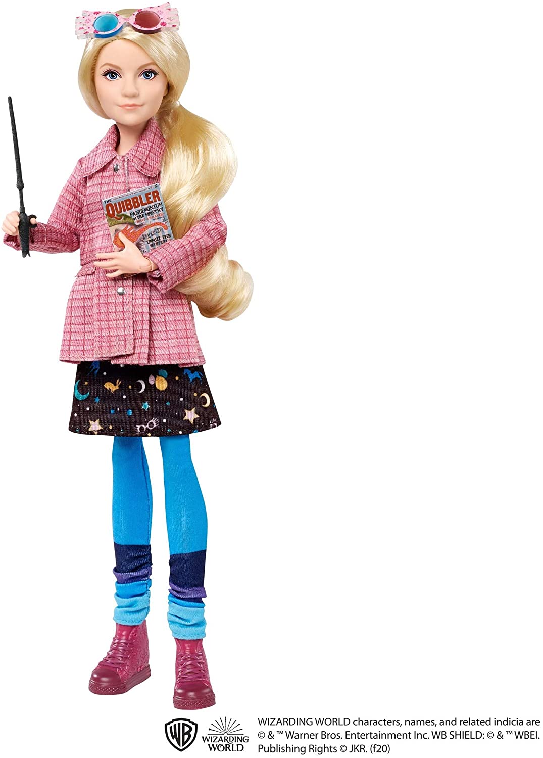 Harry Potter Luna Lovegood Collectible Doll - 10-inch Poseable Figure with Quibbler, Spectrespecs & Wand, Ages 6+