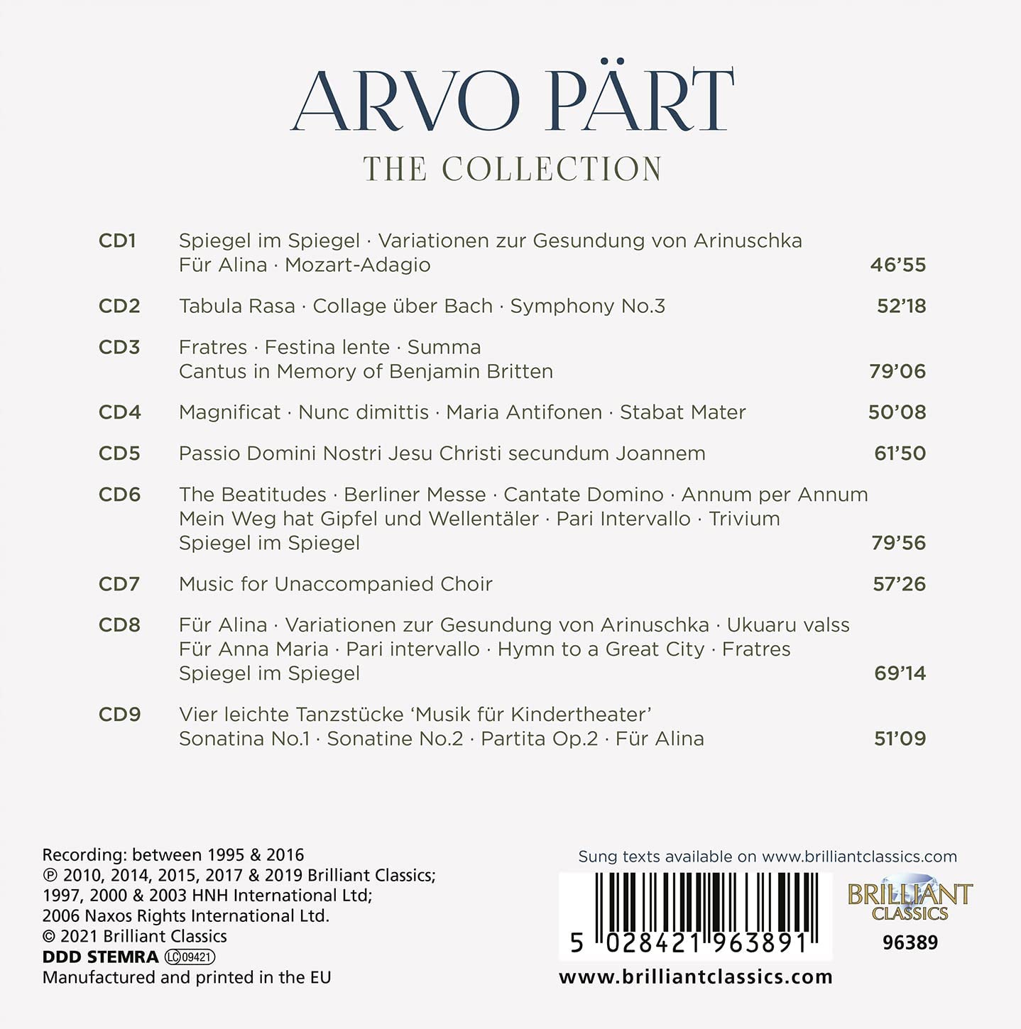 Arvo Pärt – Die Sammlung [Audio-CD]