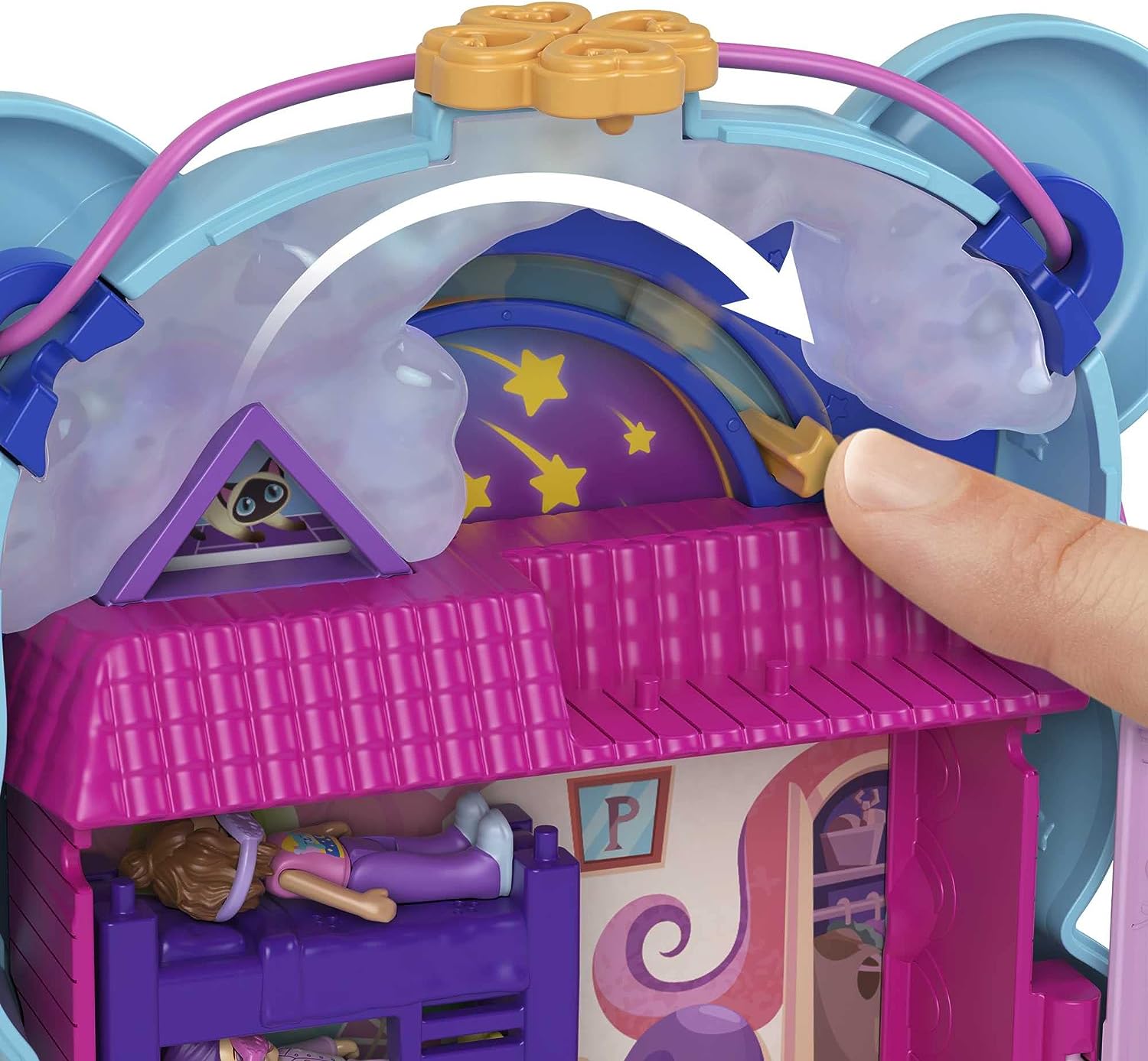 Polly Pocket Teddy Bear Purse Compact - Playset with 2 Micro Dolls & 16 Accessories for Ages 4+ 7