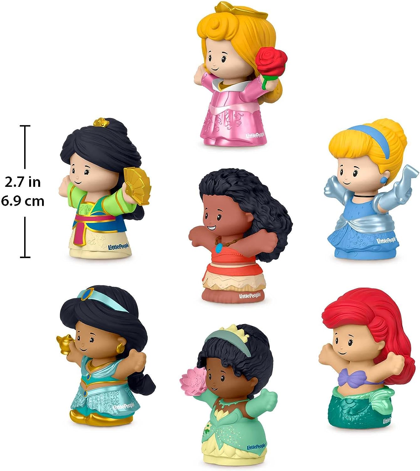 Fisher-Price Little People Disney Princess Figures - 7-Piece Toddler Play Set for Ages 18 Months+ 3