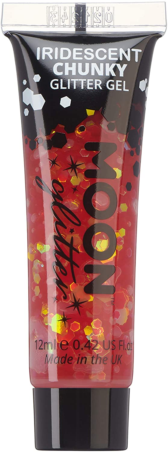 Gel iridescente con glitter per viso e corpo di Moon Glitter-Cherry