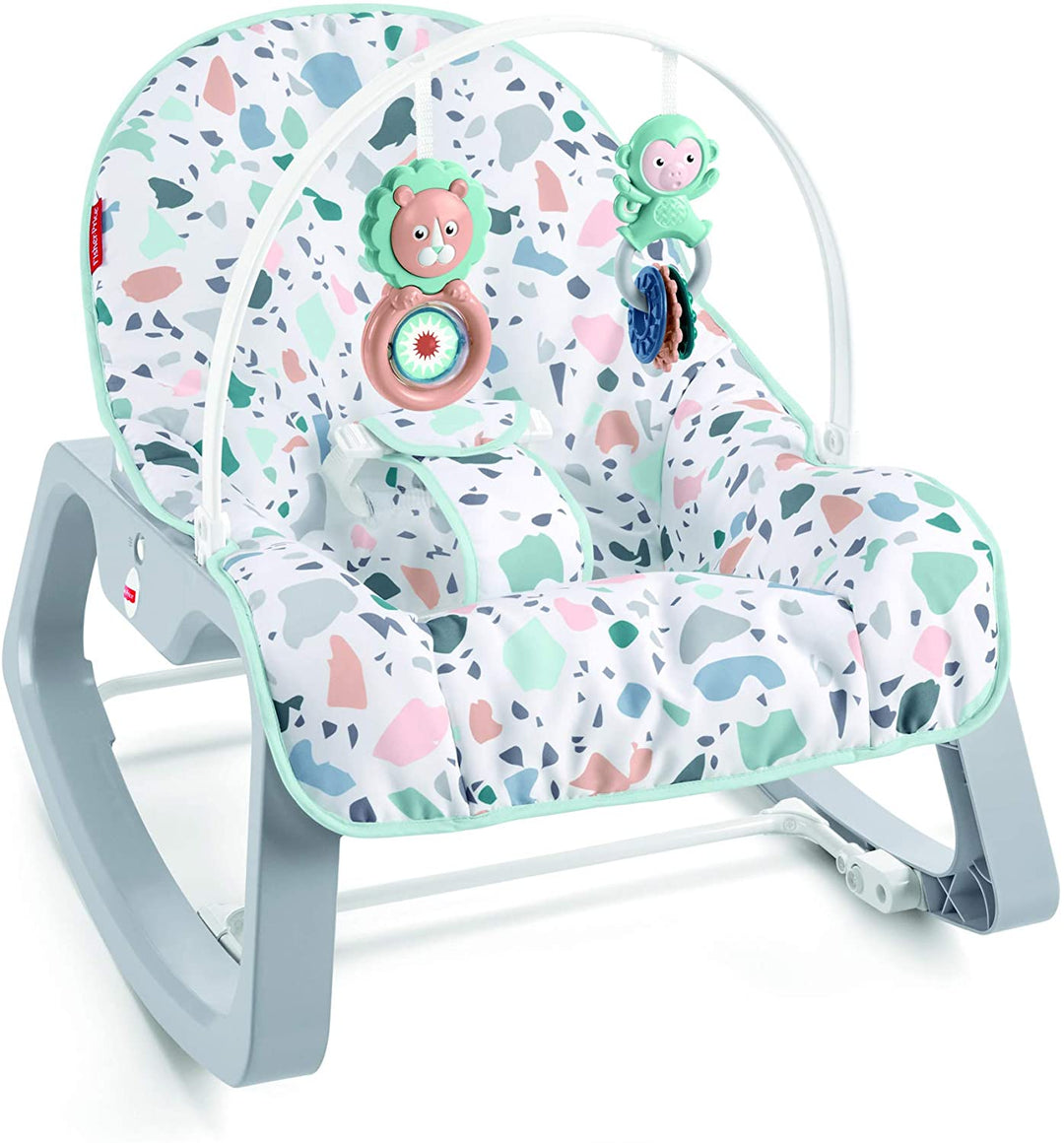 Fisher-Price GNP99 Balancín para bebés y niños pequeños, multicolor con Duracell Ultra