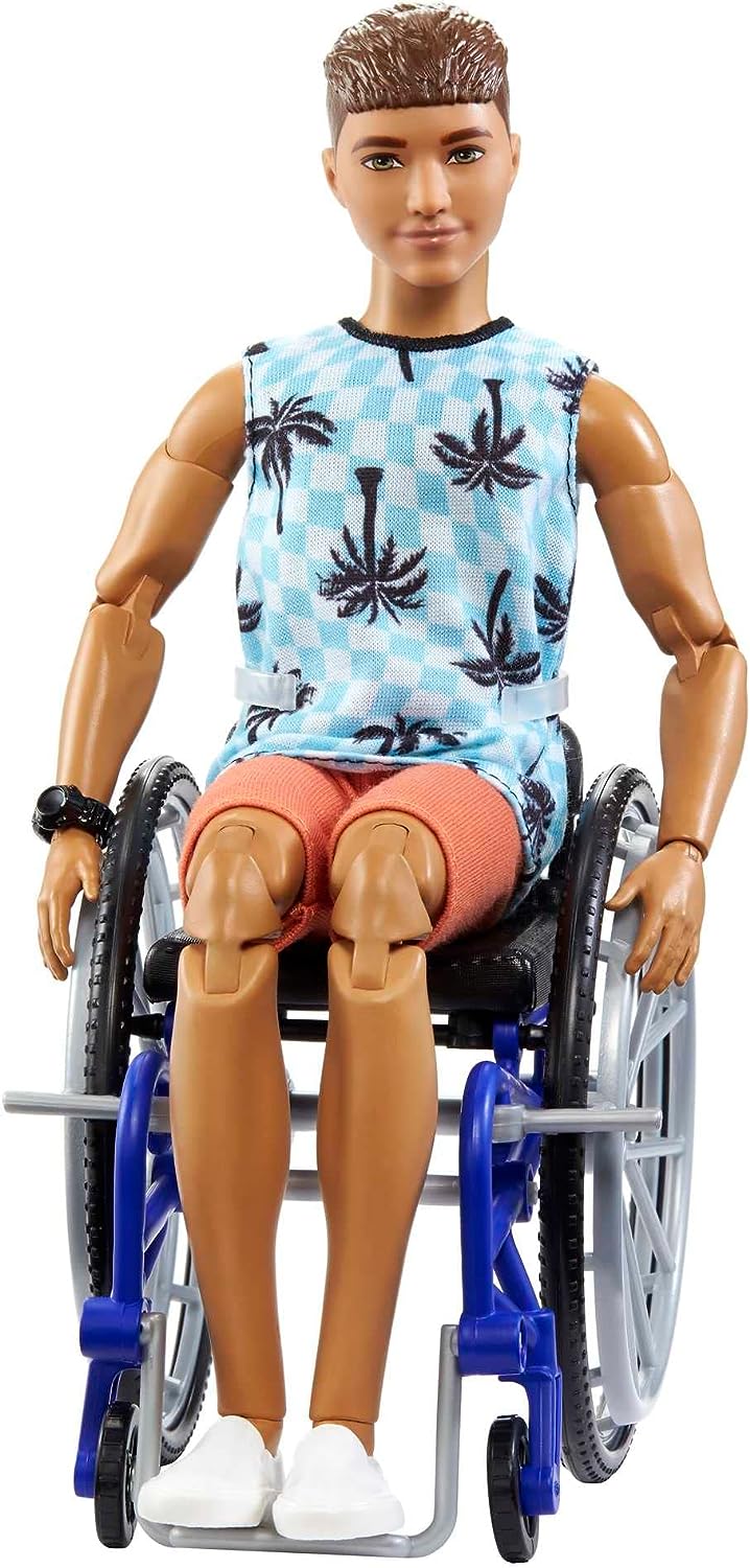 Ken Doll with Wheelchair & Ramp - Barbie Fashionistas Action Figure for Kids 3+