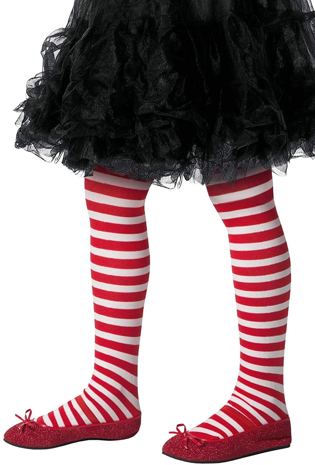 Smiffys Striped Red & White Child's Tights (48331)