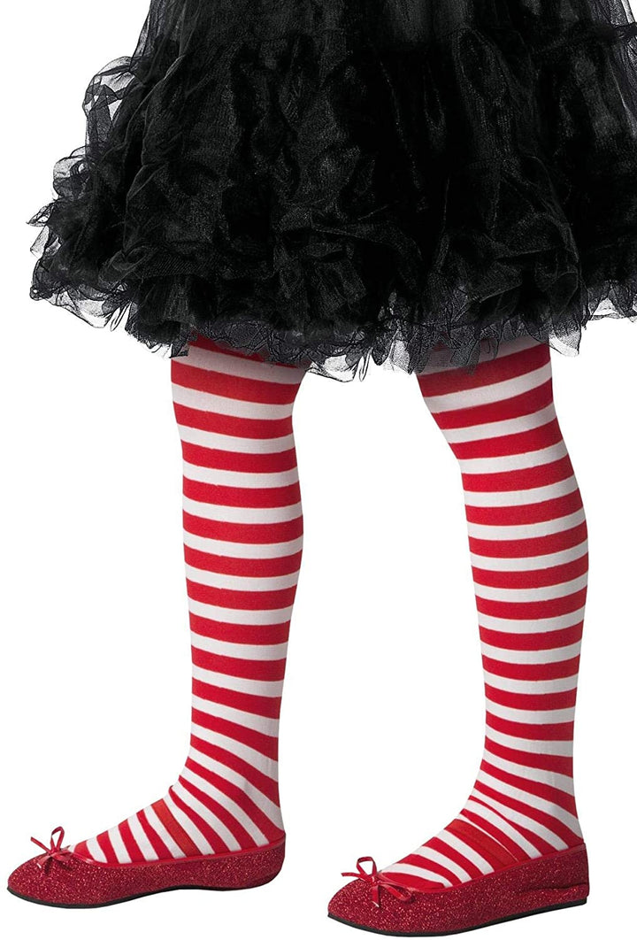 Smiffys Striped Red & White Child's Tights (48331)