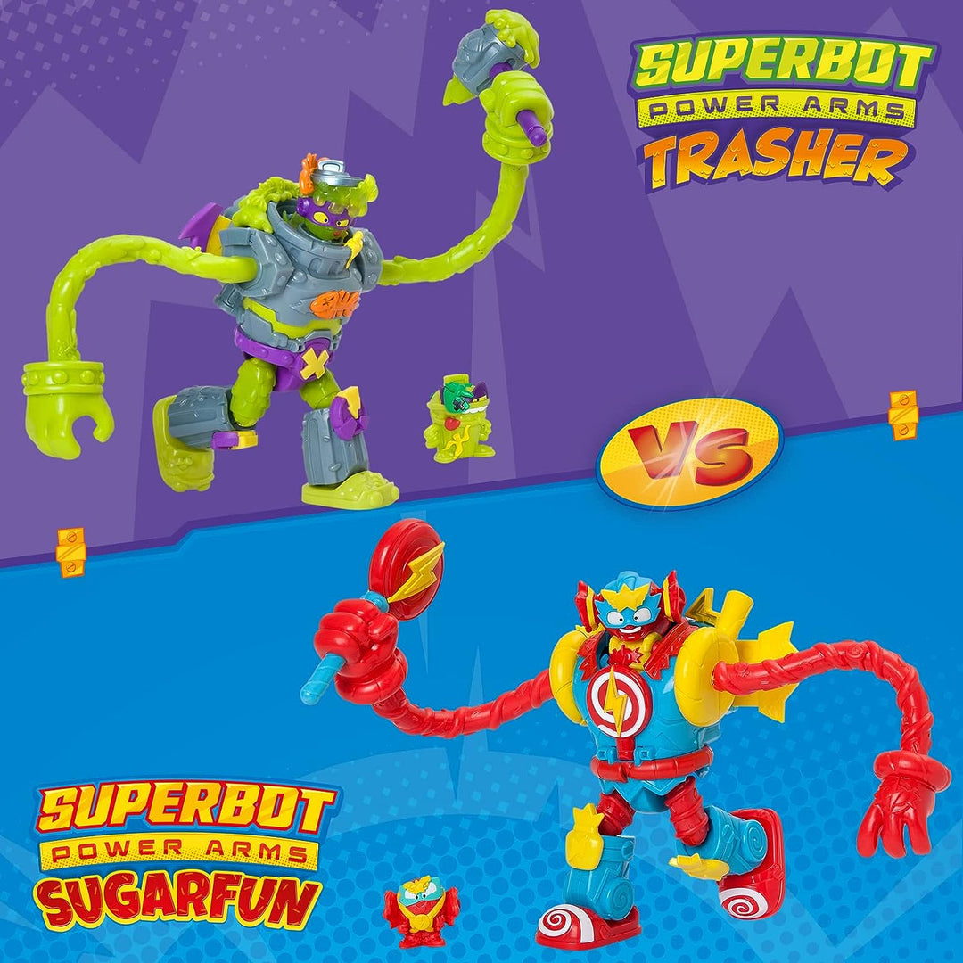 SUPERTHINGS Superbot Power Arms Sugarfun – Articulated hero robot with flexible arms and combat accessory