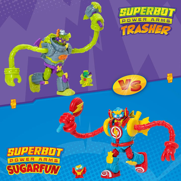 SUPERTHINGS Superbot Power Arms Sugarfun – Articulated hero robot with flexible arms and combat accessory